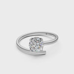 Load and play video in Gallery viewer, Ayana Round Solitaire Diamond Gap Womens Ring
