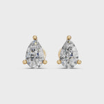 Load and play video in Gallery viewer, Hera Pear Solitaire Diamond stud Earring
