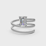Load and play video in Gallery viewer, Asira Emerald Solitaire Diamond spiral Womens Ring
