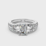Load and play video in Gallery viewer, Afiya Emerald Solitaire Diamond Womens Ring
