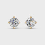 Load and play video in Gallery viewer, Haara Round Solitaire Diamond stud Earring
