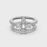 Load and play video in Gallery viewer, Aesha Round Solitaire Diamond Doule Womens Ring
