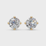 Load and play video in Gallery viewer, Glora Round Solitaire Diamond Diamond Earring
