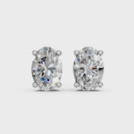 Load and play video in Gallery viewer, Iaara Oval Solitaire Diamond stud Earring
