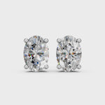 Load and play video in Gallery viewer, Huma Oval Solitaire Diamond stud Earring
