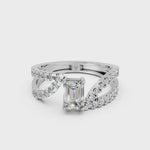 Load and play video in Gallery viewer, Jenna Emerald Solitaire Diamond Ladies Ring
