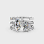 Load and play video in Gallery viewer, Asera Marquise Solitaire Diamond 3 Womens Ring
