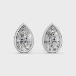 Load and play video in Gallery viewer, Fiyra Pear Solitaire Diamond Bezal stud Earring
