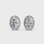 Load and play video in Gallery viewer, Forra Oval Solitaire Bezal stud Earring
