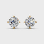 Load and play video in Gallery viewer, Glora Round Solitaire Diamond stud Earring
