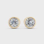 Load and play video in Gallery viewer, Felra Round Solitaire Diamond Bezal stud Earring

