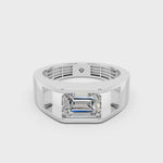 Load and play video in Gallery viewer, Araya Emerald Solitaire Diamond Men Ring
