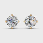 Load and play video in Gallery viewer, Gorza Round Solitaire Diamond stud Earring
