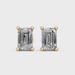 Load and play video in Gallery viewer, Ishya Emerald Solitaire Diamond stud Earring
