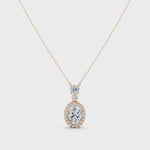 Load and play video in Gallery viewer, Nazra Oval Solitaire Diamond Pendent
