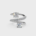 Load and play video in Gallery viewer, Alaya Pear Solitaire Diamond spiral Womens Ring
