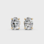 Load and play video in Gallery viewer, Iesha Oval Solitaire Diamond stud Earring
