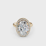 Load and play video in Gallery viewer, Xarza Oval Solitaire Diamond Womens Ring
