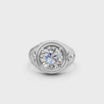 Load and play video in Gallery viewer, Ariaa Round Solitaire Diamond Men Ring
