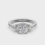 Load and play video in Gallery viewer, Malti Round Solitaire Diamond 3 stone Ladies Ring
