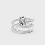 Load and play video in Gallery viewer, Ashira Oval Solitaire Diamond spiral Womens Ring

