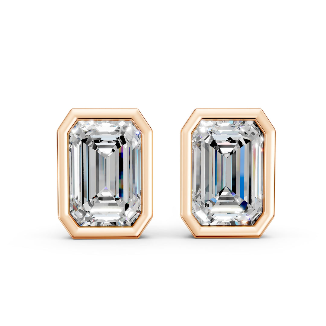 Meira Emerald Solitaire Diamond Stud Earring