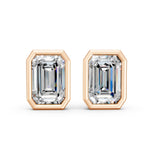 Load image into Gallery viewer, Meira Emerald Solitaire Diamond Stud Earring
