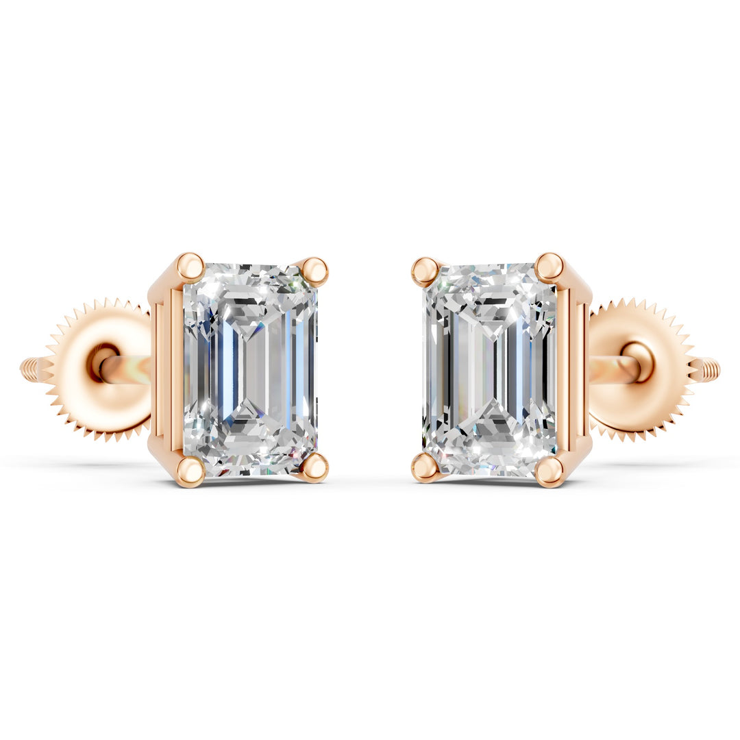 Ivira Emerald Solitaire Diamond stud Earring