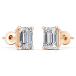 Load image into Gallery viewer, Ivira Emerald Solitaire Diamond stud Earring
