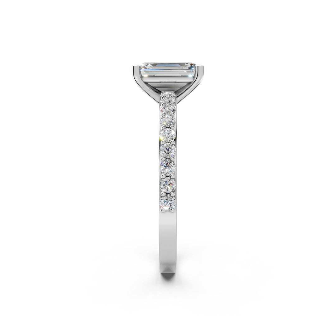 Elvia Emerald Solitaire Diamond Womens Ring