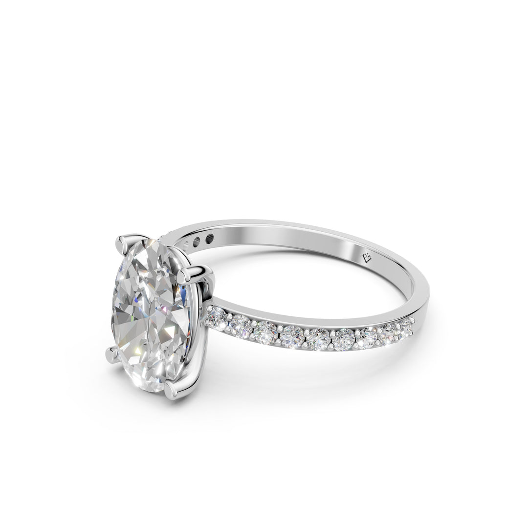 Eaira Oval Solitaire Diamond Womens Ring