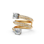 Load image into Gallery viewer, Aerna Oval Solitaire Diamond Spiral Womens Ring
