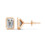 Load image into Gallery viewer, Meira Emerald Solitaire Diamond Stud Earring

