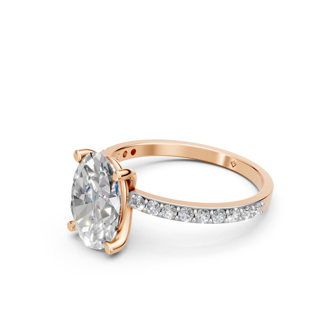 Eaira Oval Solitaire Diamond Womens Ring
