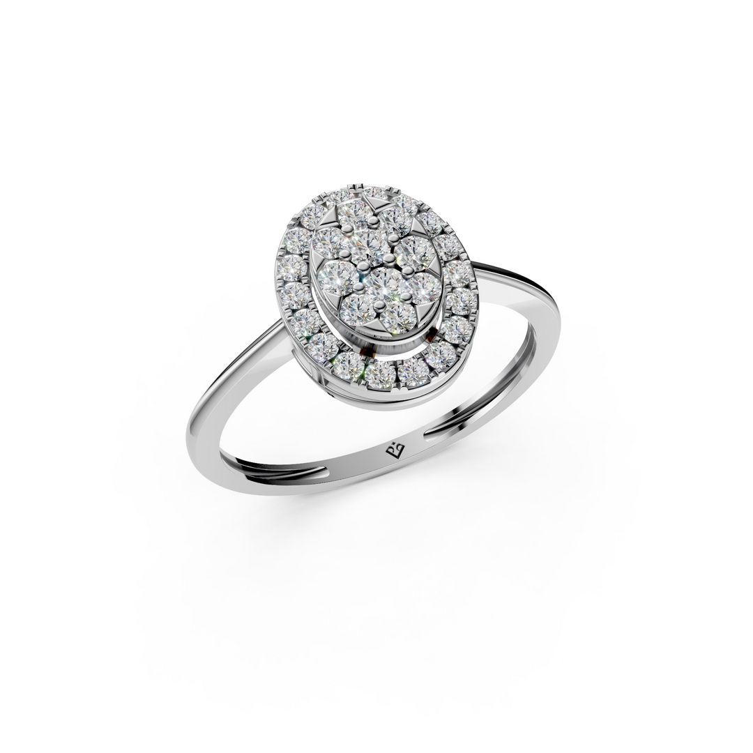 Ember Round Diamond Cluster Ladies Ring