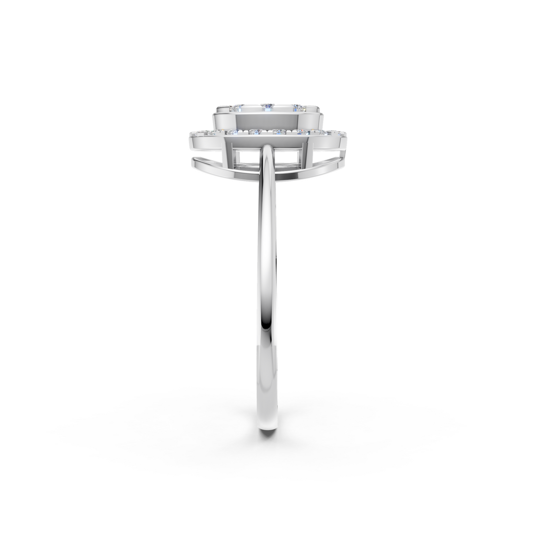 Ember Round Diamond Cluster Ladies Ring