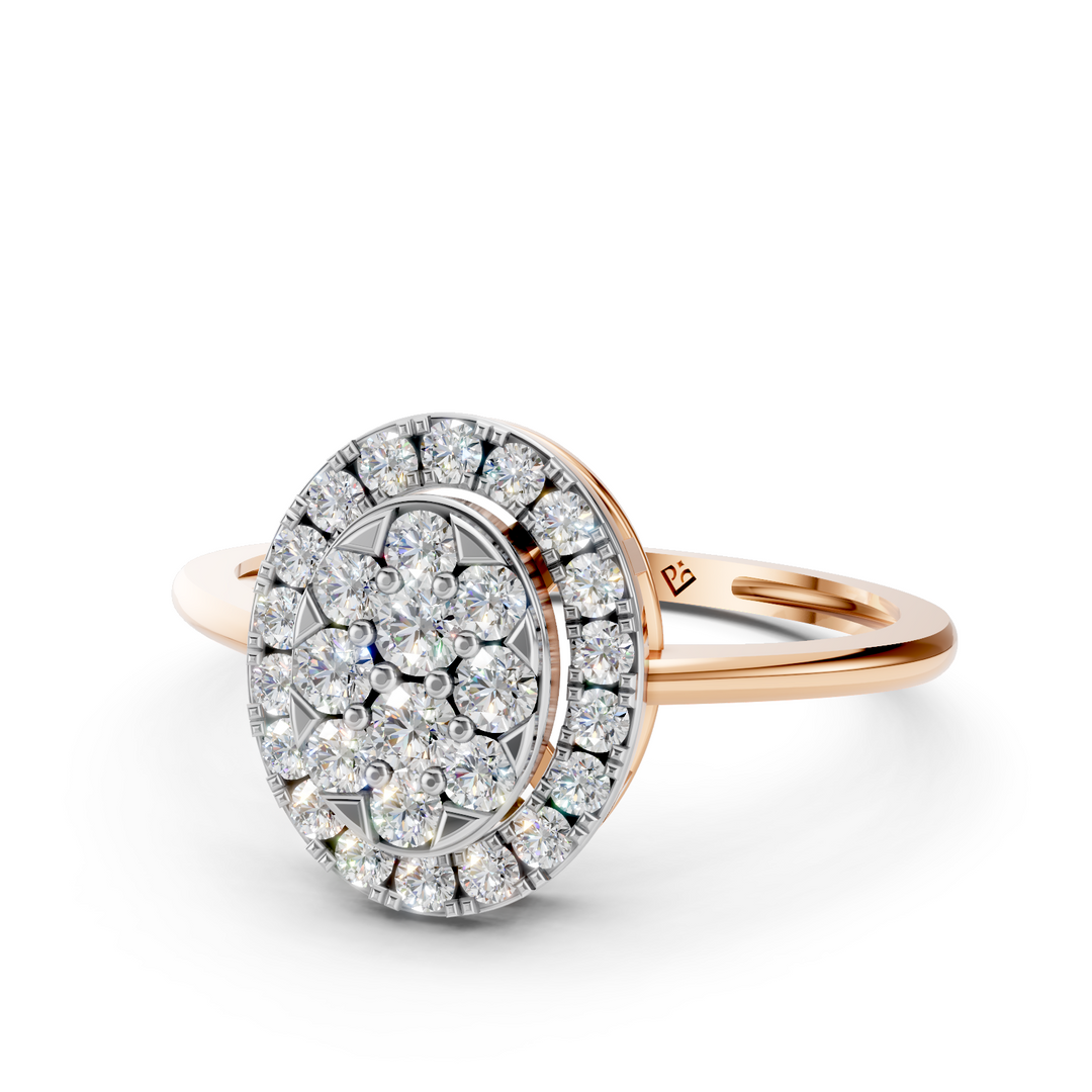 Ember Round Diamond Cluster Ladies Ring
