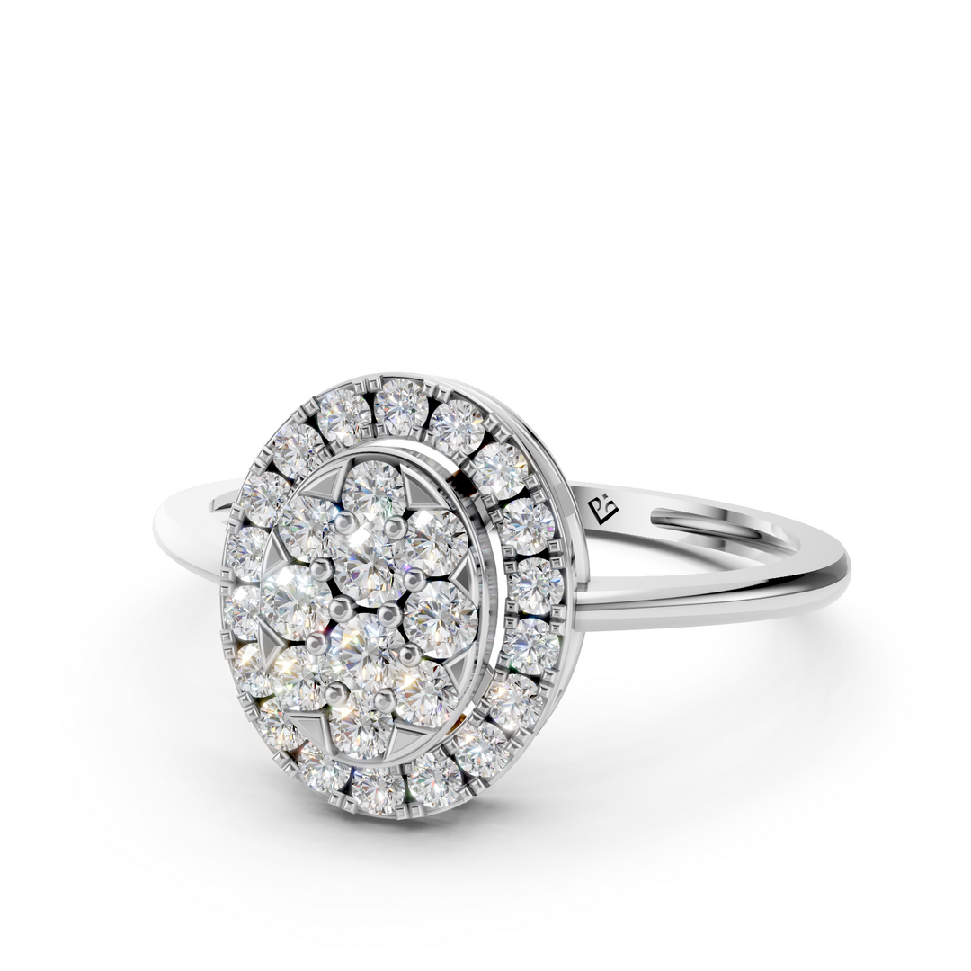Ember Round Diamond Cluster Ladies Ring