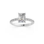 Load image into Gallery viewer, Elvia Emerald Solitaire Diamond Womens Ring

